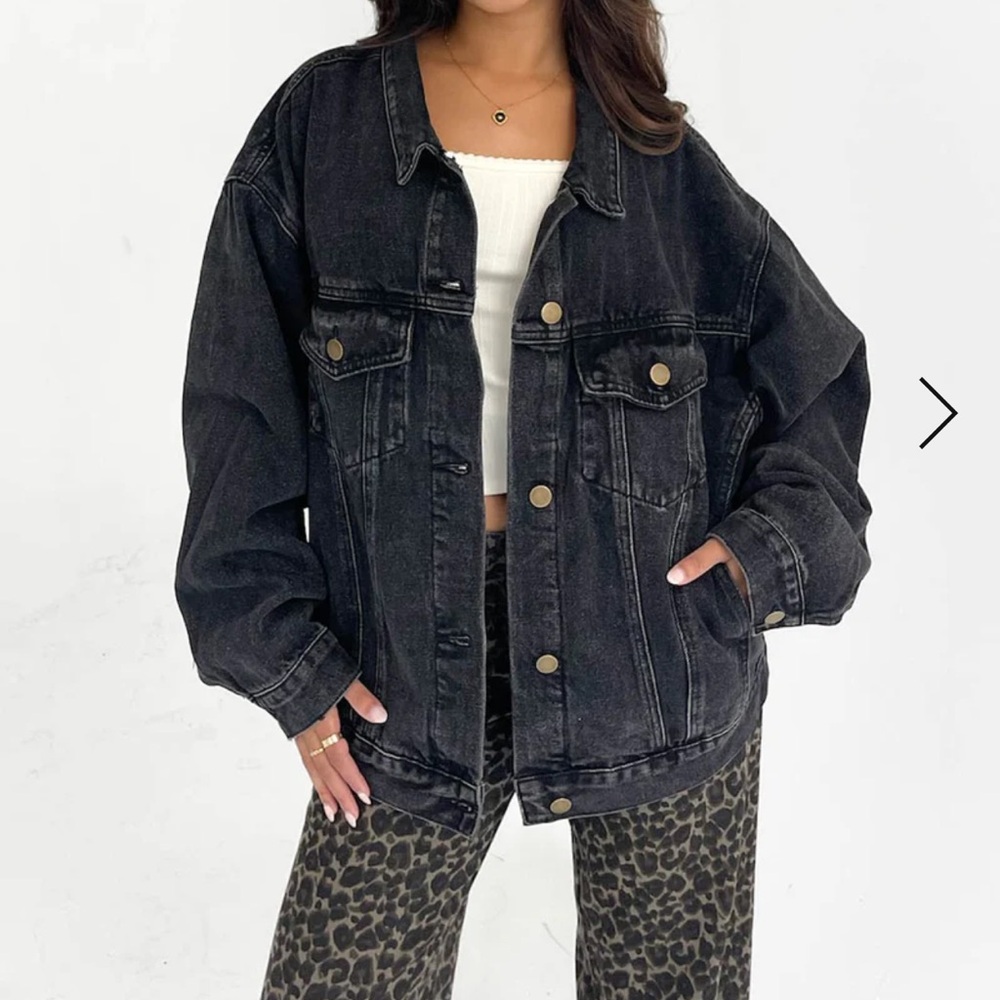 Grey Bandit Oversized Denim Jacket Charcoal